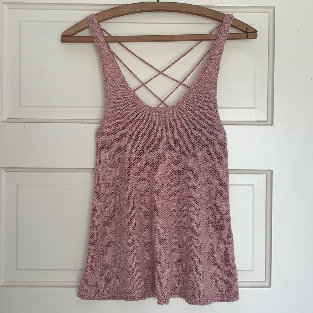 American Eagle knitted pink tank top